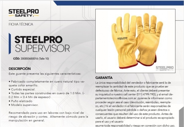 Guantes Cuero Vaqueta Medio Paseo Trabajo Certificado X6 U.